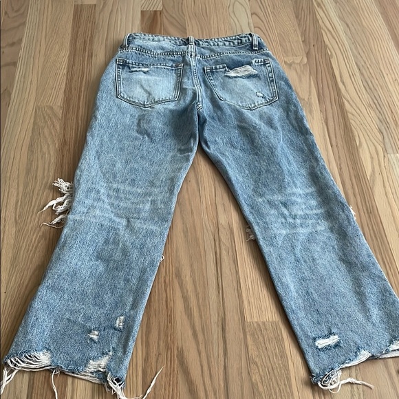 Vervet Women’s Blue Flare Wide Leg Jeans with Distressed Details Size 25 - Picture 3 of 9